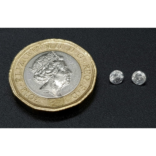 291 - PAIR OF ROUND BRILLIANT CUT DIAMONDS 0.40CT TOTAL