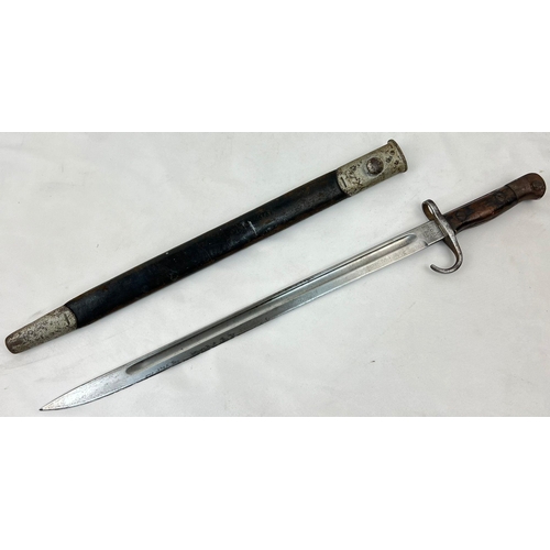 401 - British Pattern 1907 Hooked Quillon Bayonet by Wilkinson and dated 1912. Ricasso on left marked with... 