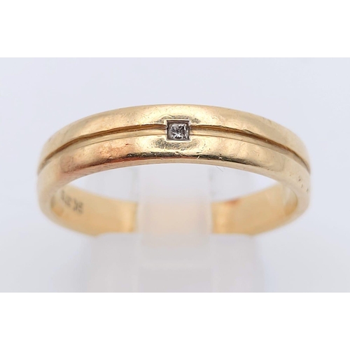 421 - Two 9K Yellow Gold Band Rings: Both Size T/U - 2.15g and 3.93g. Ref: 62511.