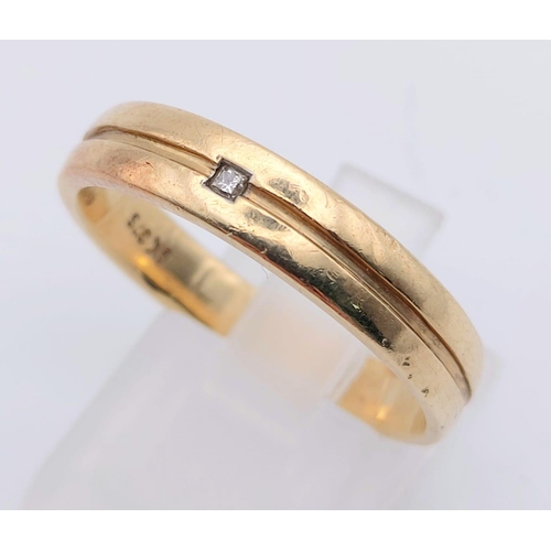 421 - Two 9K Yellow Gold Band Rings: Both Size T/U - 2.15g and 3.93g. Ref: 62511.