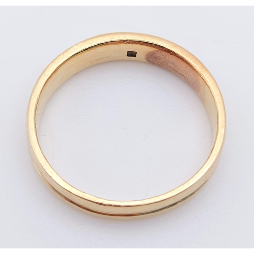 421 - Two 9K Yellow Gold Band Rings: Both Size T/U - 2.15g and 3.93g. Ref: 62511.