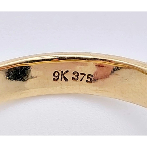 421 - Two 9K Yellow Gold Band Rings: Both Size T/U - 2.15g and 3.93g. Ref: 62511.