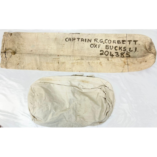 603 - A Very Rare and Historic Kit Bag and Laundry Bag Formerly Owned by Captain R G Corbett of the Famous... 