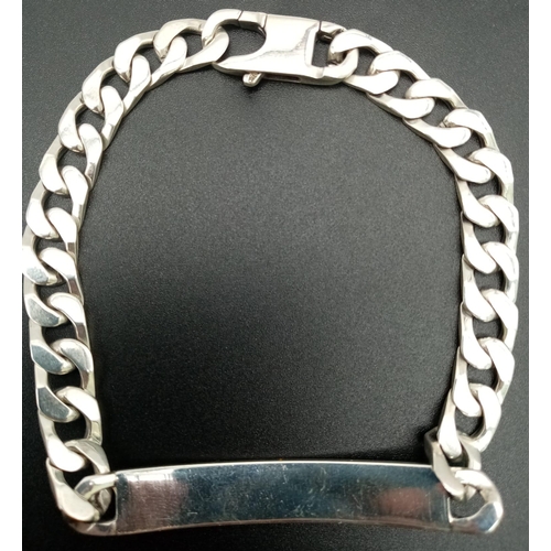 718 - STERLING SILVER CURB IDENTITY ID BRACELET 21.3G