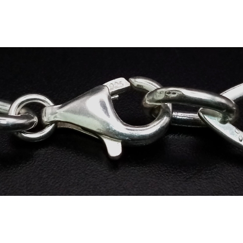 732 - STERLING SILVER FANCY LINK NECKLACE 30G