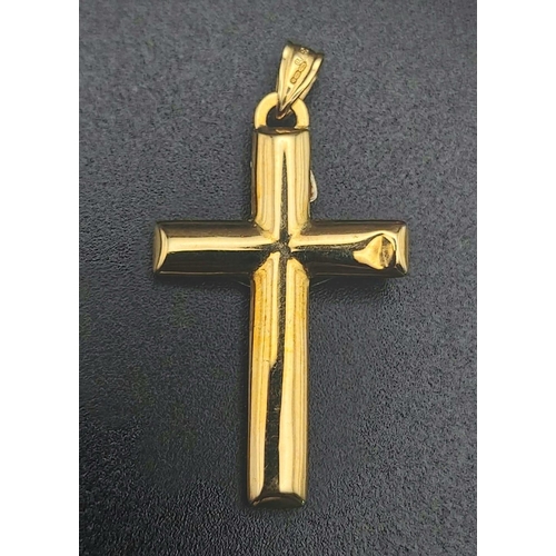 772 - A 14k Gold Ring - 3.2g - A/F. Plus a 9k yellow and white gold cross pendant - 4.5cm - 1.39g. Ref: 6-... 