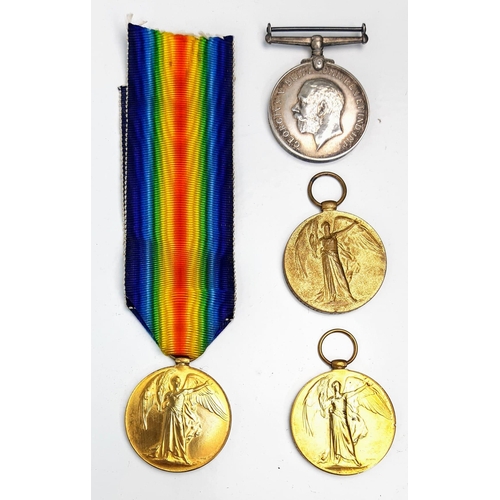 1523 - 4 WWI MEDALS , 3 