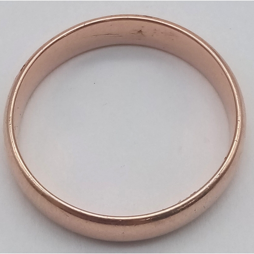 400 - A 14K Yellow Gold (tested) Band Ring. Size S. 3.93g. Ref: 6-2337.