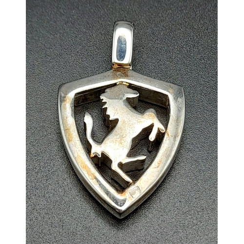 622 - STERLING SILVER FERRARI KEYRING CHARM 23.2G