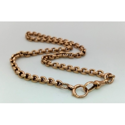 81 - An Antique 9K Gold (tested) Albert Watch Chain. 43cm length. 43.42g