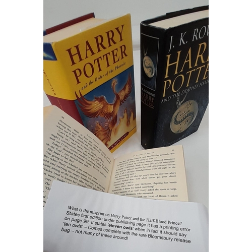 1125 - Three Harry Potter First Editions Including Harry Potter and the Half Blood Prince with the Typing E... 