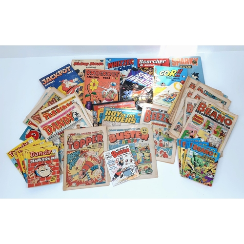 1126 - A box of old comics and annuals from the 70's & 80's including The Beano and Dandy.