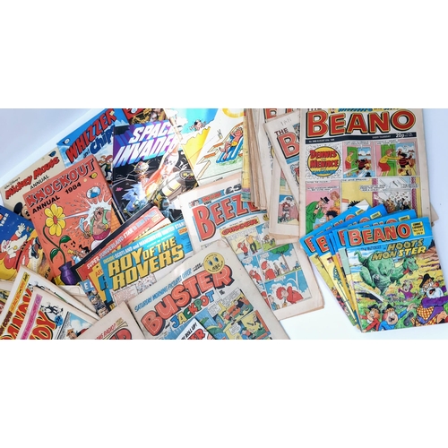 1126 - A box of old comics and annuals from the 70's & 80's including The Beano and Dandy.