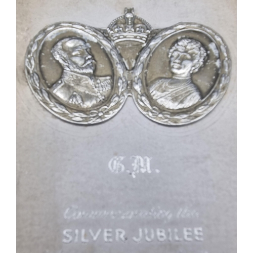 812 - A Very Rare Ornate Silver Decorative Card Commemorating the Silver Jubilee of King George V and Quee... 