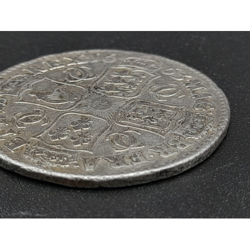 951 - A Charles II 1663 Silver Half Crown Coin. S3361. Please see photos for conditions.