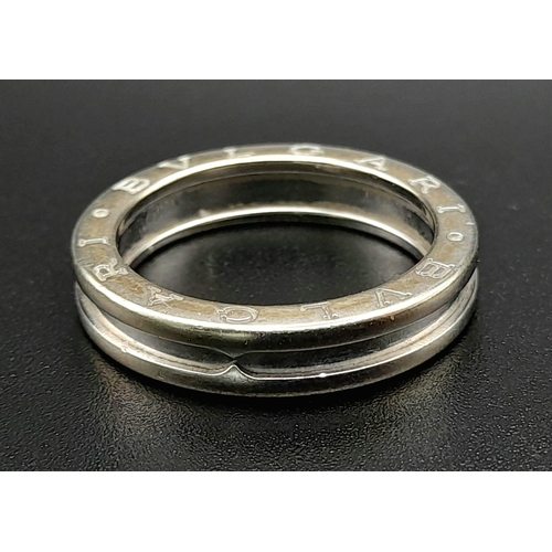 255 - A BULGARI 18K WHITE GOLD GENTS RING.  8.2gms    size S