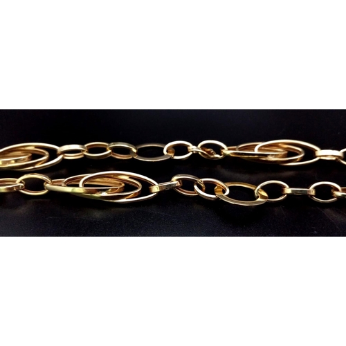 325 - A 14K Yellow Gold Oval Link Necklace. 44cm. 13.5g. Ref: 6-1680