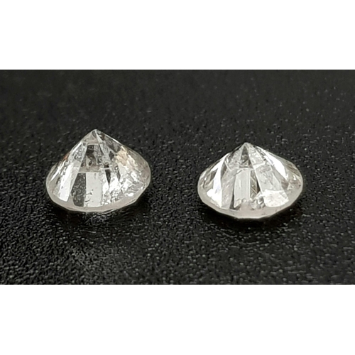 384 - PAIR OF ROUND BRILIANT CUT DIAMONDS 0.47CT TOTAL