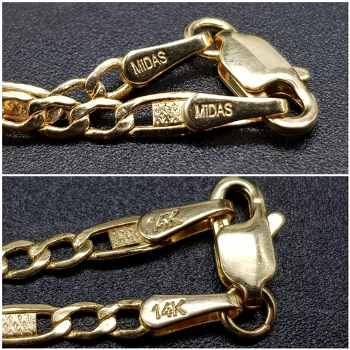 657 - A 14K Yellow Gold Chain and Bracelet. A/F. 4.9g total weight. Ref: 6-1899