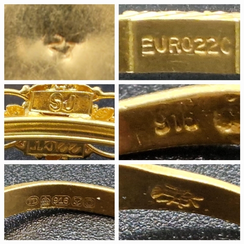 584 - A Huge Gold Lot. Consisting of: 22K - Multiple items including pendants, bracelets chains, rings and... 