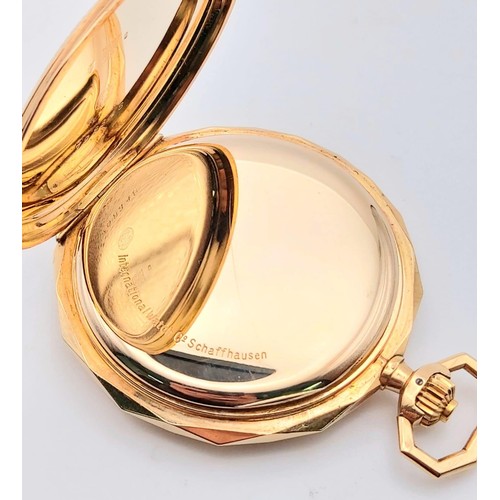 3 - A Vintage IWC 14K Gold Full Hunter Pocket Watch. A wonderful piece of craftsmanship from this sublim... 