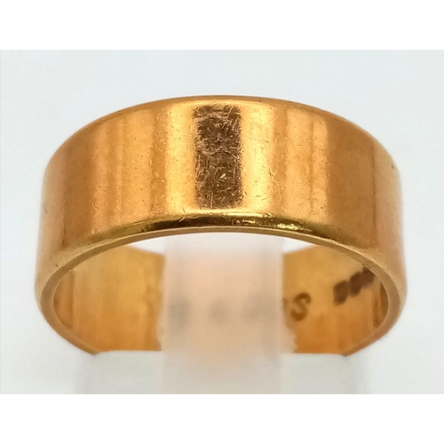 26 - A Vintage 18K Rose Gold Ladies Band Ring. Size L. 6.45g