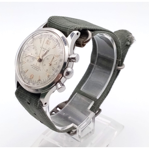 300 - A VINTAGE LEMANIA DOUBLE CHRONOGRAPH , MANUAL MOVEMENT . GWO     32mm