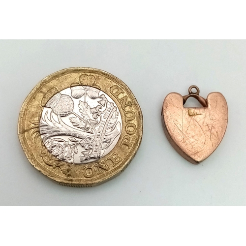 458 - A Vintage 9K Rose Gold Pendant/Charm. 1.52g