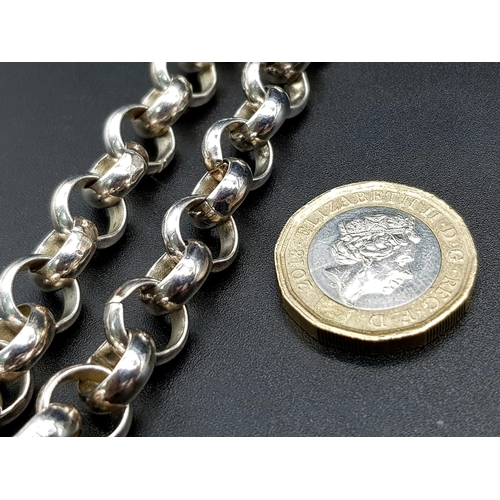 674 - A 925 Silver Circle-Link Chain. 48cm. 62g