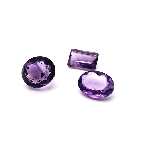 714 - A Set of 3 Bolivian Amethyst- Faceted. 45.00ct in total.