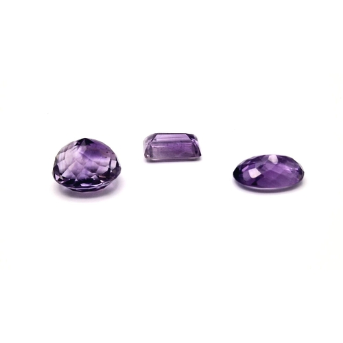 714 - A Set of 3 Bolivian Amethyst- Faceted. 45.00ct in total.