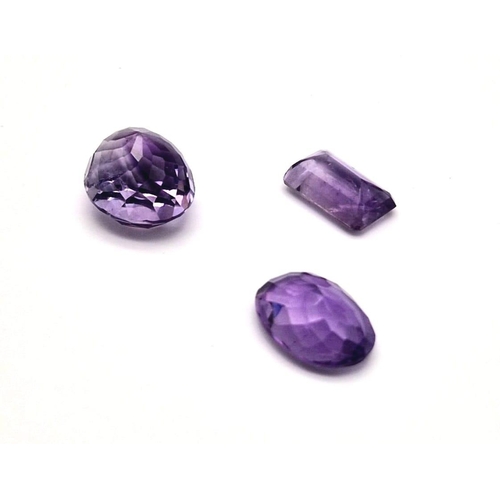 714 - A Set of 3 Bolivian Amethyst- Faceted. 45.00ct in total.