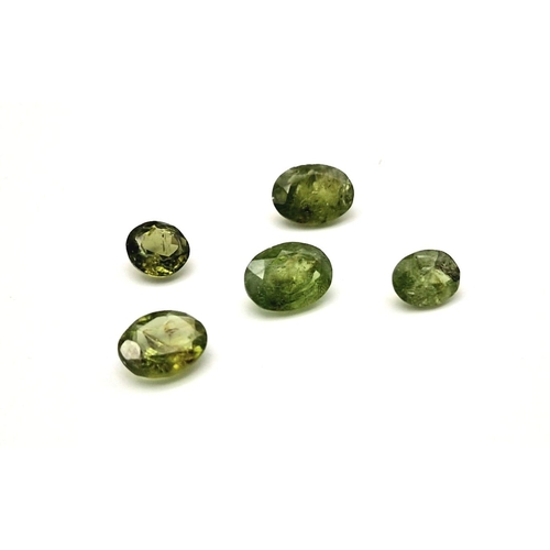 1081 - A lot of 5  Natural Peridot Gemstones.  16.60cts in total.