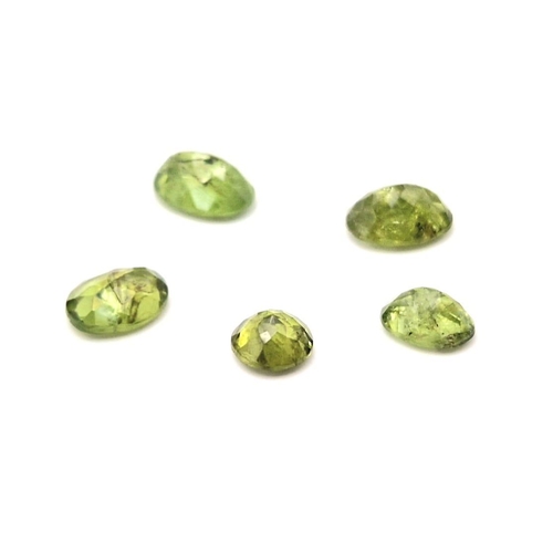 1081 - A lot of 5  Natural Peridot Gemstones.  16.60cts in total.