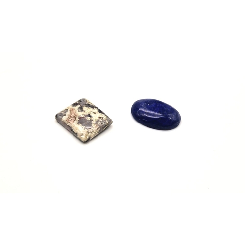 1092 - Set of Two GLI Certified Gems - Lapis 24.3ct  and Jasper22.99ct