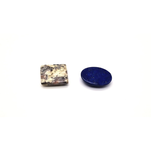 1092 - Set of Two GLI Certified Gems - Lapis 24.3ct  and Jasper22.99ct