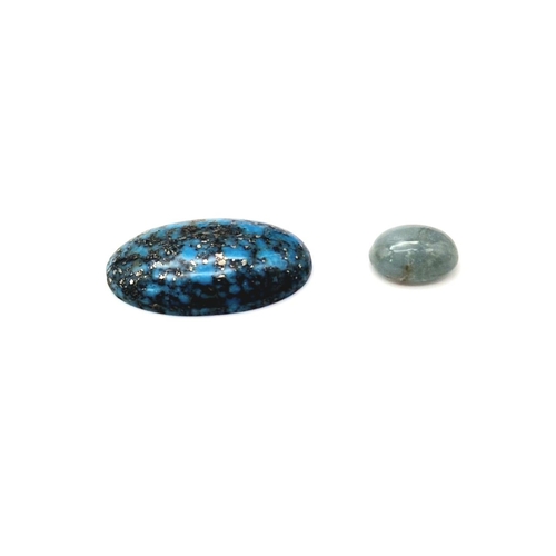 1099 - Set of Two Certified Gems - Turquoise 36.250CT and Aquamarine 8.350CT, both with GLI certificate.