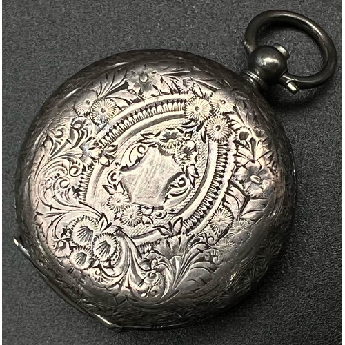 1130 - An Antique Silver HB Crouch and Son (of Cardiff) Small Pocket Watch. 36mm diameter. a/f. 36g total w... 