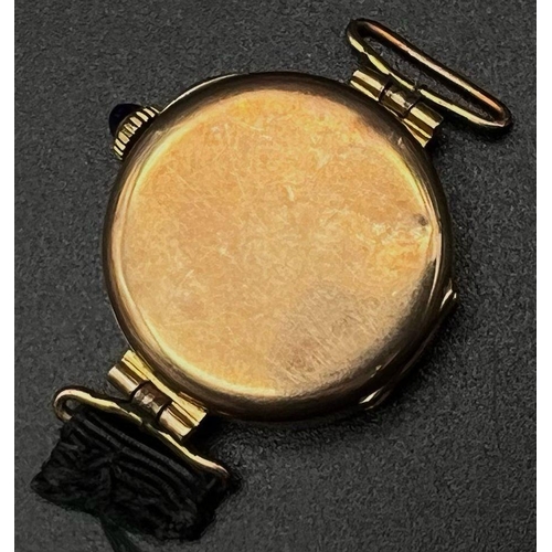 606 - A Vintage 9K Gold Case Ladies Watch. A/F Total case weight - 9.1g. Estimated gold weight 4-5g.