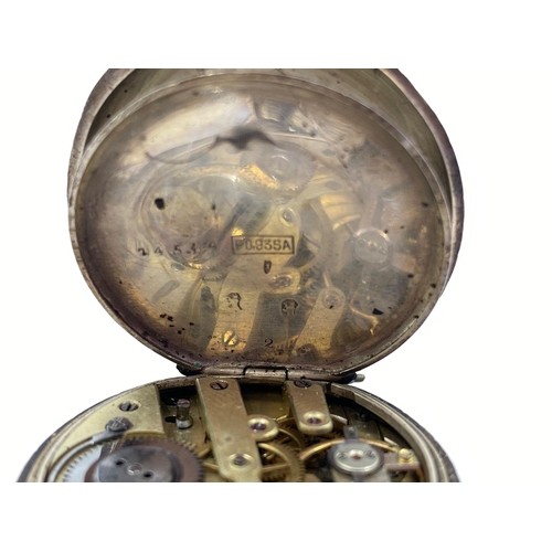 1200 - AN ANTIQUE SOLID SILVER LADIES POCKET WATCH WITH WHITE FACE AND ROMAN NUMERALS. FULL WORKING ORDER I... 