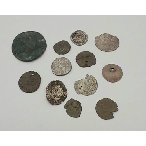 1193 - Group of Crusader Medieval Coins from Slovenia, Austria, Czech , Nordic etc. Unidentified AD 1200-16... 