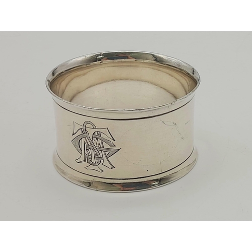 1186 - Antique Cailar & Bayard Metallonide Silver Plated Napkin Ring. 54mm Diameter, 30mm Height. Full Hall... 