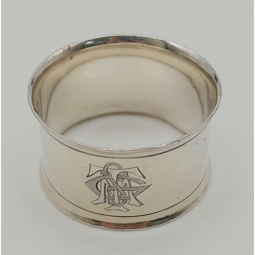 1186 - Antique Cailar & Bayard Metallonide Silver Plated Napkin Ring. 54mm Diameter, 30mm Height. Full Hall... 