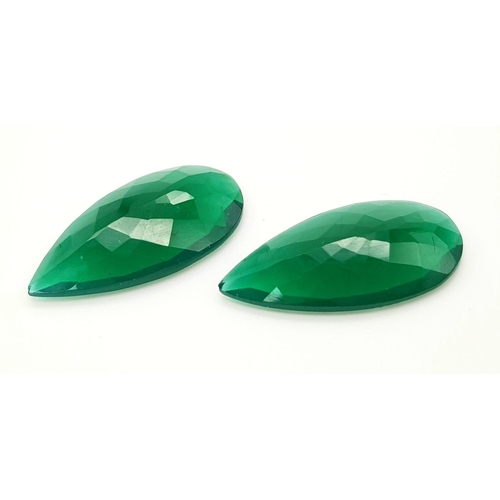 1470 - 36.45 Ct Faceted Green Quartz Gemstones - Pair of 2 pcs