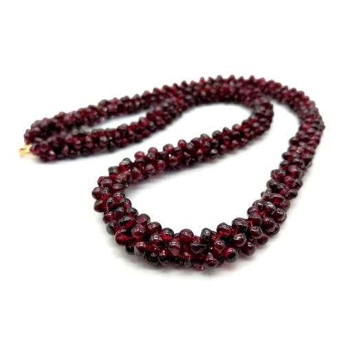 1392 - A Handmade Garnet Necklace, 52cm length.