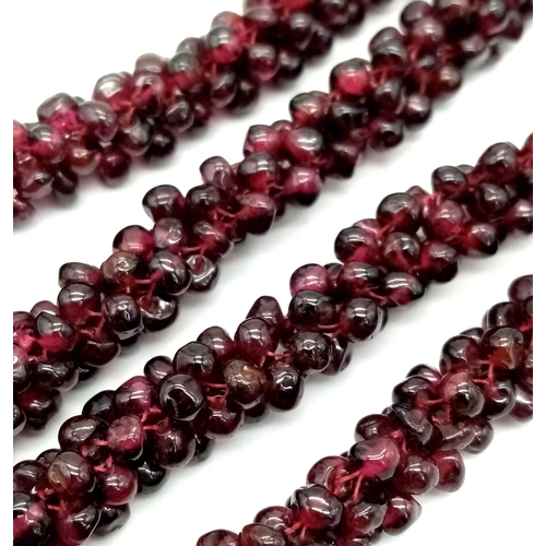 1392 - A Handmade Garnet Necklace, 52cm length.