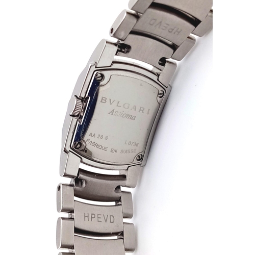 1216 - Bvlgari Assioma Ladies Watch with Diamond Bezel, Stainless Steel strap, Good Working Order.