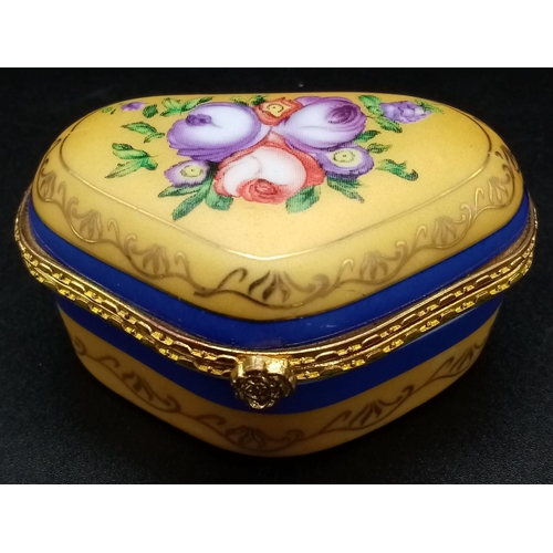 258 - A pair of sterling silver rings presented in a beautiful porcelain trinket box. One half eternity, a... 