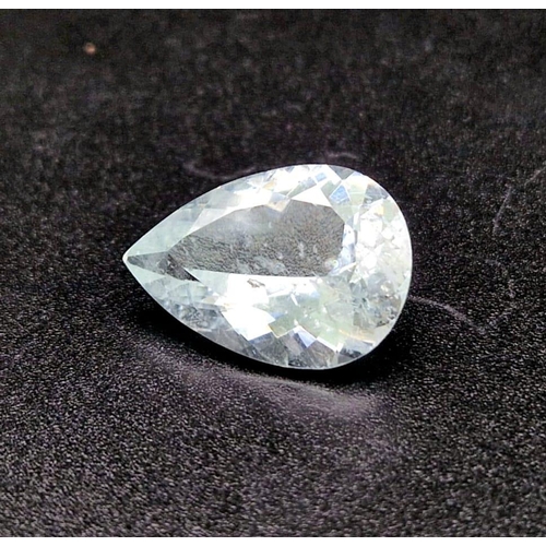 796 - A 16.48ct Natural Aquamarine Gemstone. Faceted pear-shape. ITLGR Certified