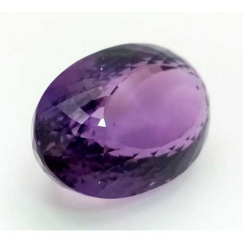 838 - A 49.28ct Bolivian Amethyst -Oval Faceted- ITLGR Certified.  AAA Grade.